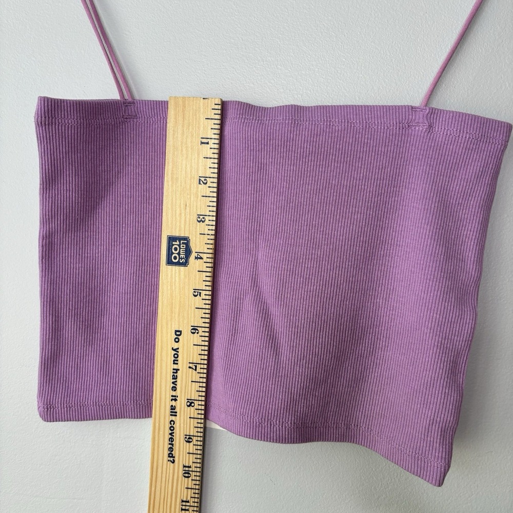 Zara Tube Top Tank Large Cami Ribbed Dainty Purple Festival Fairy Boho Coquette - Picture 4 of 9